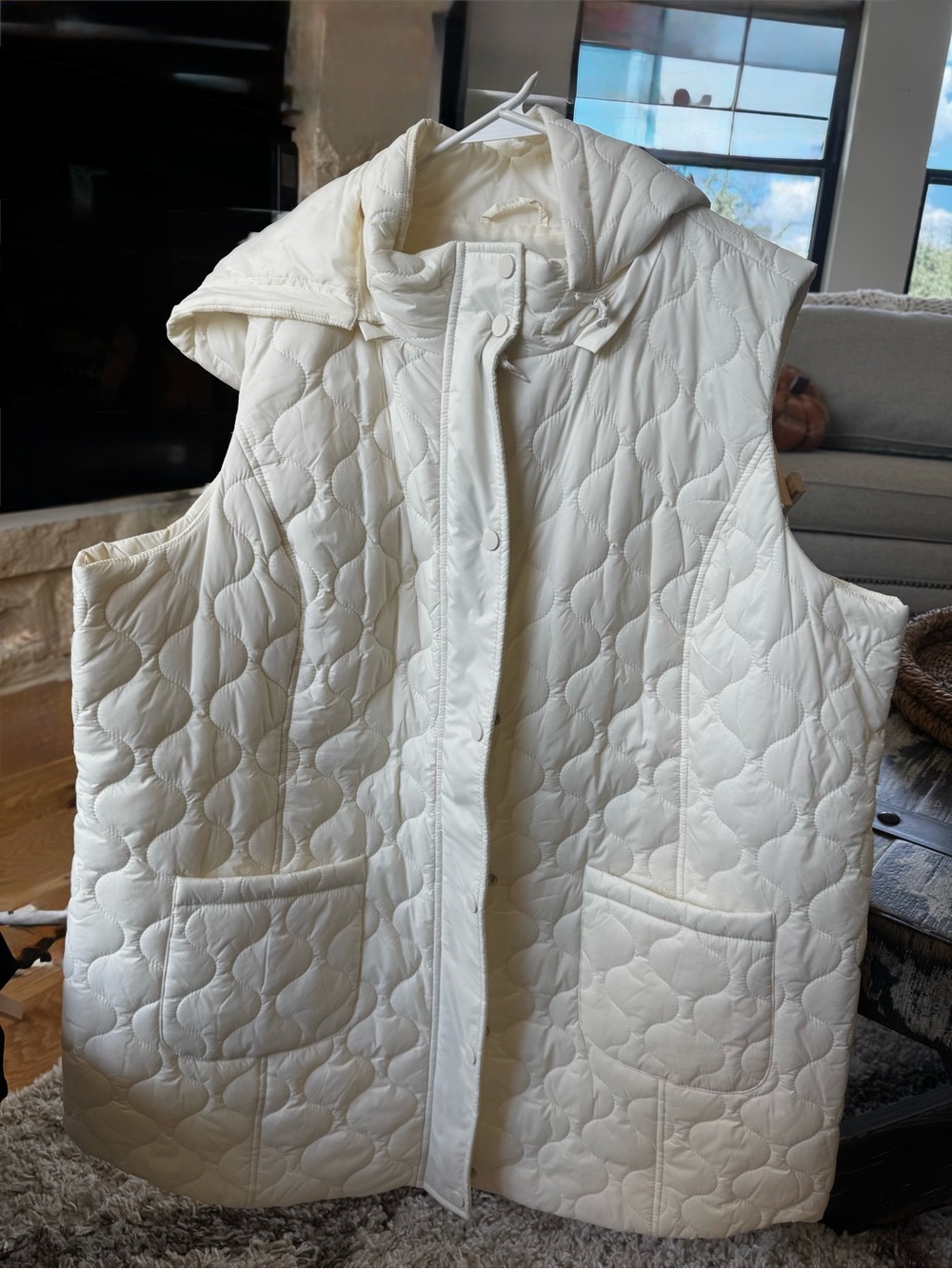 Susan Graver Quilted Sleeveless Hooded Vest - White